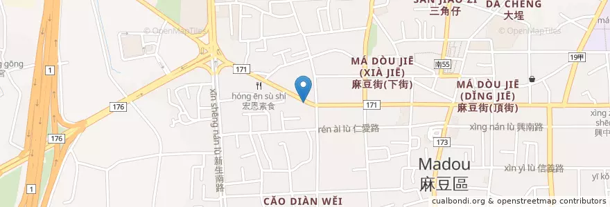 Mapa de ubicacion de 素鹹酥G(素食) en Taiwan, Tainan, Madou.