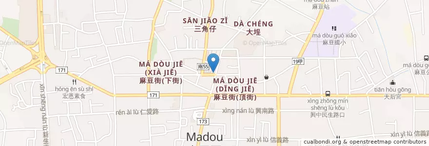 Mapa de ubicacion de 林媽媽鍋燒意麵 en Tayvan, 臺南市, 麻豆區.
