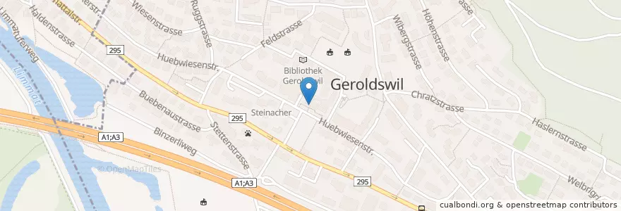Mapa de ubicacion de Geroldswil en 스위스, 취리히, Bezirk Dietikon, Geroldswil.