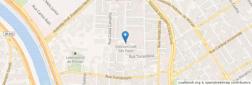 Mapa de ubicacion de Delirium Café São Paulo en Brasil, Região Sudeste, São Paulo, Região Geográfica Intermediária De São Paulo, Região Metropolitana De São Paulo, Região Imediata De São Paulo, São Paulo.