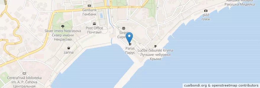 Mapa de ubicacion de Парус en Russland, Föderationskreis Südrussland, Autonome Republik Krim, Republik Krim, Jaltaer Stadtrat, Stadtkreis Jalta.