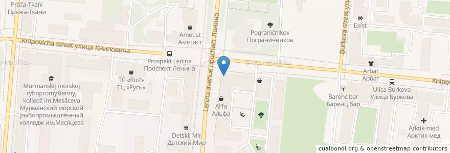 Mapa de ubicacion de Совкомбанк en Russia, Северо-Западный Федеральный Округ, Мурманская Область, Городской Округ Мурманск.