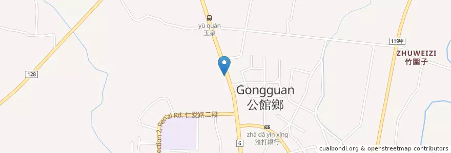 Mapa de ubicacion de 清心福全 en Taiwan, 臺灣省, 苗栗縣, 公館鄉.
