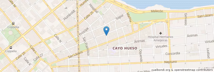 Mapa de ubicacion de A tiempo en 古巴, La Habana, Centro Habana.