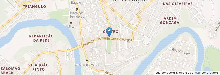 Mapa de ubicacion de Pastel da Terra en 브라질, 남동지방, 미나스제라이스, Região Geográfica Intermediária De Varginha, Microrregião Varginha, Três Corações.