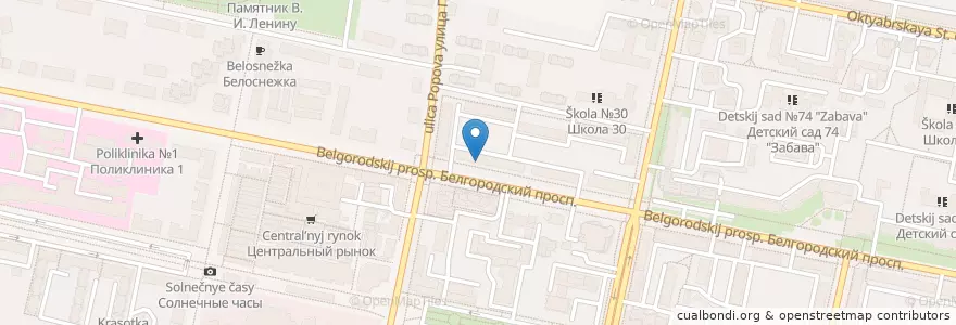 Mapa de ubicacion de Клиника Доктора Маханова en Rusia, Distrito Federal Central, Óblast De Bélgorod, Белгородский Район, Городской Округ Белгород.