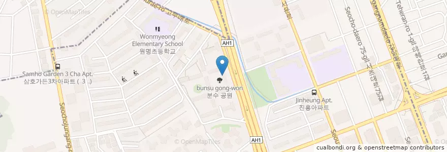 Mapa de ubicacion de 경로당 en Coreia Do Sul, Seul, 서초구, 서초동, 서초4동.