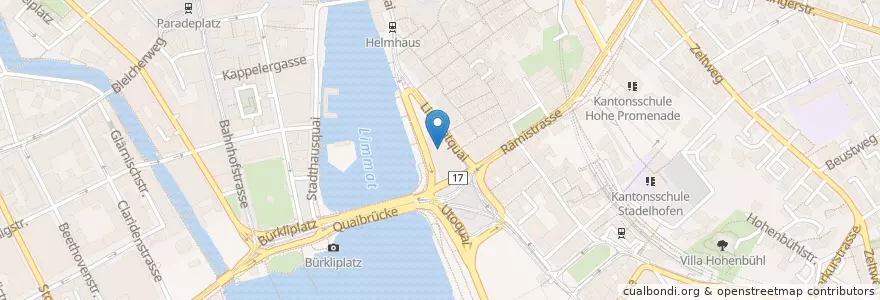 Mapa de ubicacion de Terrasse Bar & Lounge en Switzerland, Zurich, District Zurich, Zurich.