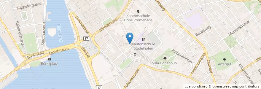 Mapa de ubicacion de Zopf & Zöpfli en Suisse, Zurich, District De Zurich, Zurich.