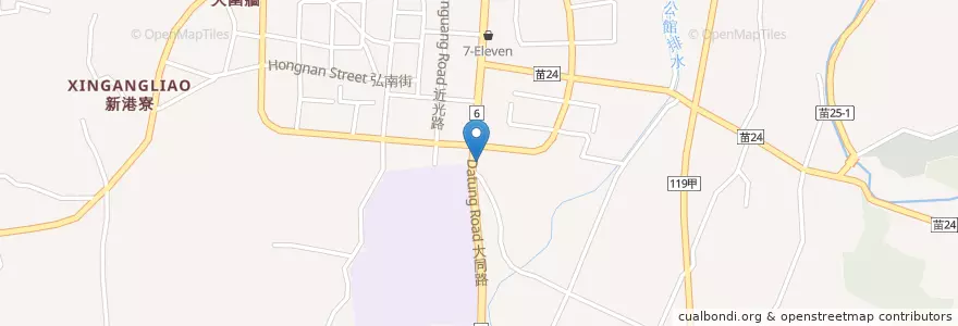 Mapa de ubicacion de 秀菊小吃坊 en Taiwan, Taiwan Province, Miaoli County, Gongguan.
