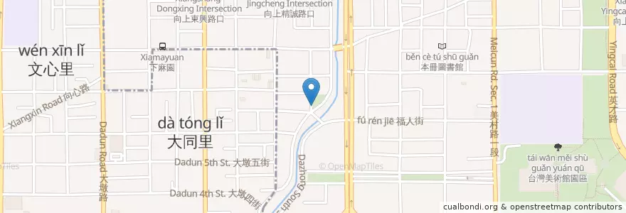 Mapa de ubicacion de 大忠公園 en تايوان, تاي شانغ.