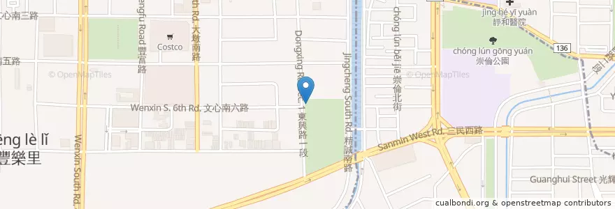 Mapa de ubicacion de 豐富公園 en تایوان, تایچونگ, 南區.