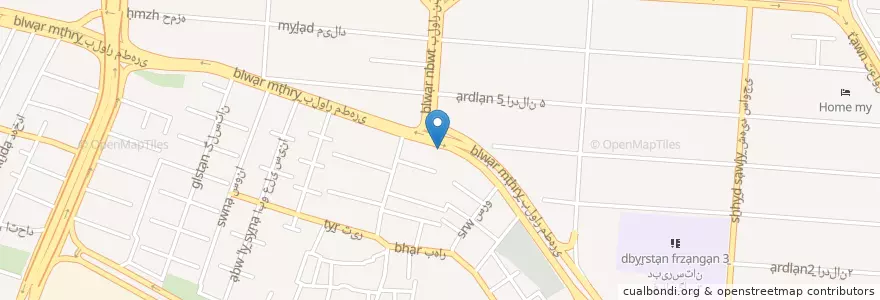 Mapa de ubicacion de بانک تجارت en Irão, استان البرز, شهرستان کرج, بخش مرکزی شهرستان کرج, کرج.