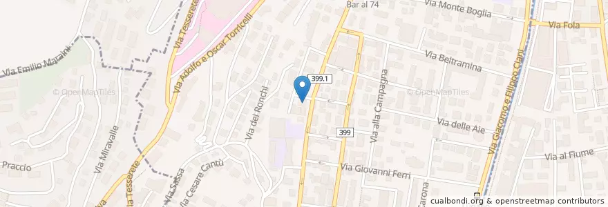 Mapa de ubicacion de Daniela Sartori en Suiza, Tesino, Distretto Di Lugano, Circolo Di Lugano Ovest.