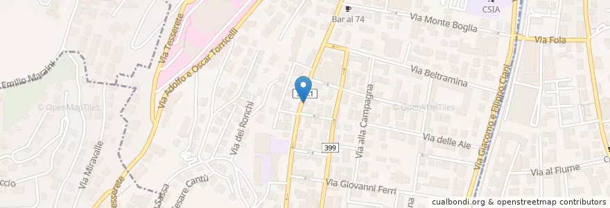 Mapa de ubicacion de Andy's Pub en سويسرا, Ticino, Distretto Di Lugano, Circolo Di Lugano Ovest.