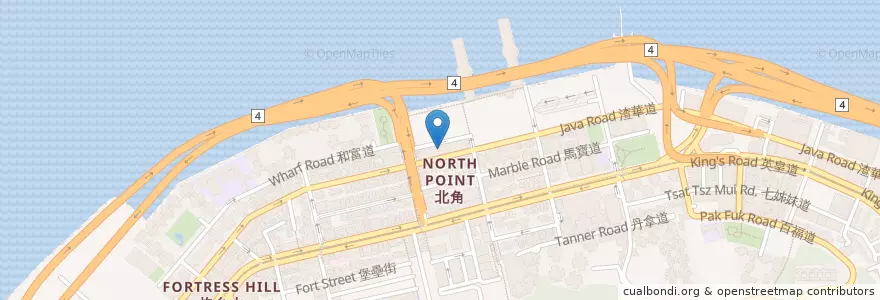 Mapa de ubicacion de 東寶小館 大排檔 en 중국, 광둥성, 홍콩, 홍콩섬, 신제, 東區 Eastern District.