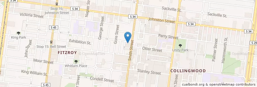 Mapa de ubicacion de Jaffles and Local Spirits en Avustralya, Victoria, City Of Yarra.