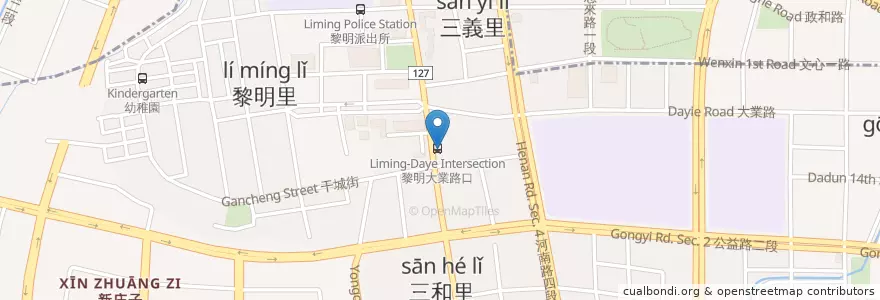 Mapa de ubicacion de 必勝客 en 臺灣, 臺中市, 南屯區.