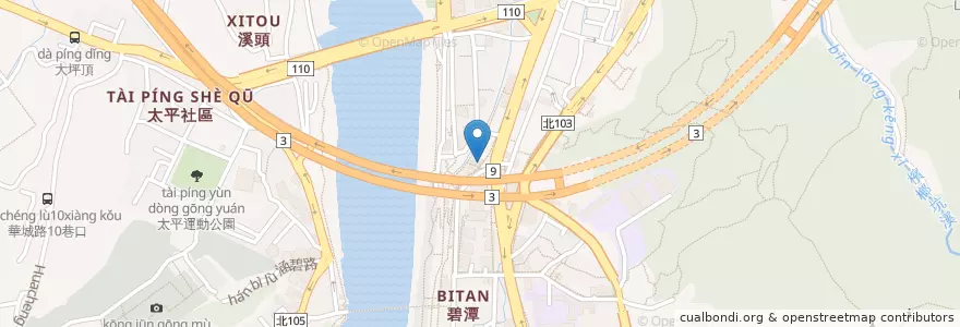 Mapa de ubicacion de 杏運草藥局 en تايوان, تايبيه الجديدة, 新店區.