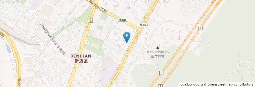 Mapa de ubicacion de 東發排骨飯 en Тайвань, Новый Тайбэй, 新店區.