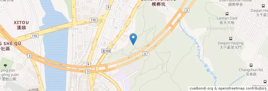 Mapa de ubicacion de 中山亭 en Taiwan, New Taipei, Xindian District.