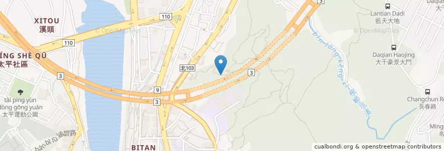 Mapa de ubicacion de 天籟亭 en تایوان, 新北市, 新店區.