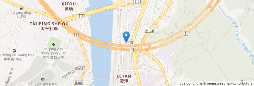 Mapa de ubicacion de 鮮風味湯品屋 en تايوان, تايبيه الجديدة, 新店區.