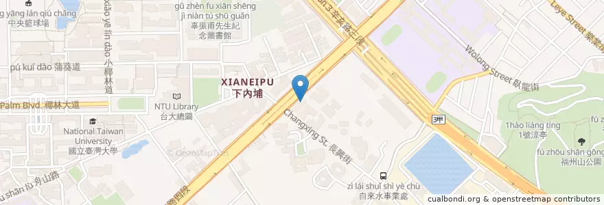 Mapa de ubicacion de 摩斯漢堡 en تايوان, تايبيه الجديدة, تايبيه, 大安區.