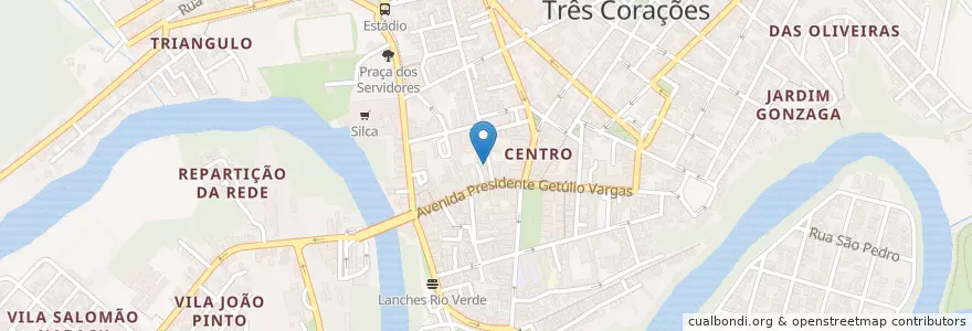 Mapa de ubicacion de Tapioca Café TC en ブラジル, 南東部地域, ミナス ジェライス, Região Geográfica Intermediária De Varginha, Microrregião Varginha, Três Corações.