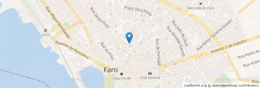 Mapa de ubicacion de casual food cafe en Portugal, Algarve, Algarve, Faro, Faro, Faro.