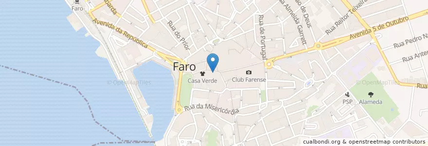 Mapa de ubicacion de Chelsea Ristorante en Португалия, Алгарве, Алгарви, Faro, Faro, Faro.