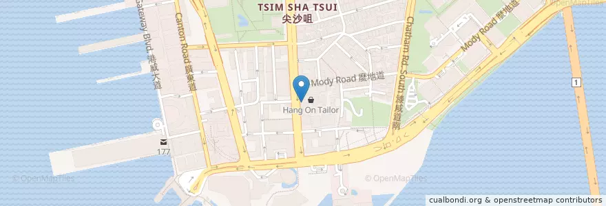 Mapa de ubicacion de 蘭芳園 茶餐廳 en Китай, Гуандун, Гонконг, Новые Территории, 油尖旺區 Yau Tsim Mong District.