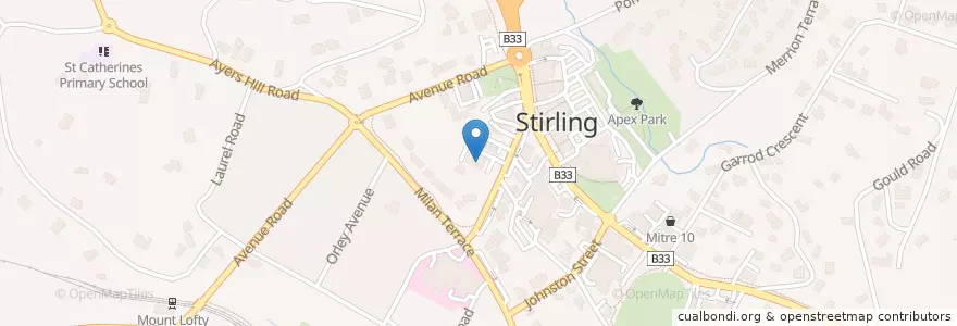 Mapa de ubicacion de Stirling Central Health Clinic en Australië, Zuid-Australië, Adelaide Hills Council.