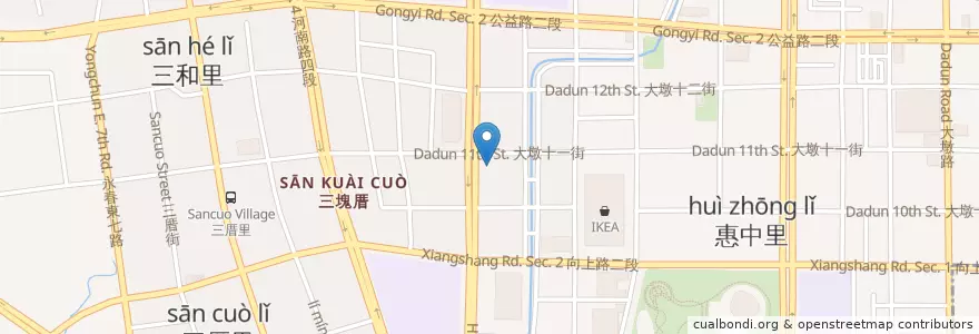 Mapa de ubicacion de 高雄銀行 en 臺灣, 臺中市, 南屯區.