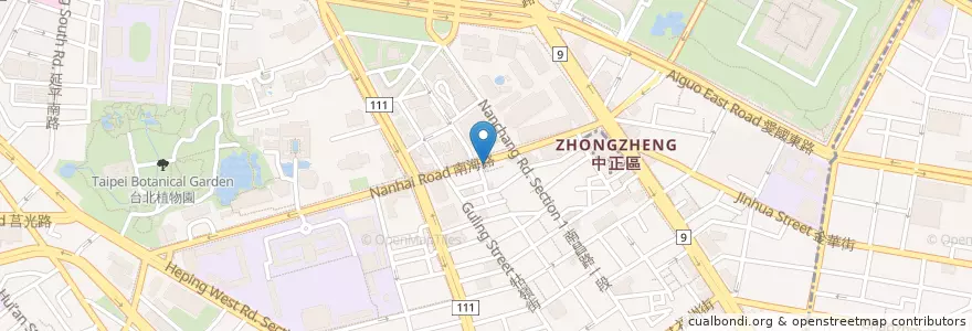 Mapa de ubicacion de 老熊牛肉麵 en Tayvan, 新北市, Taipei, 中正區.