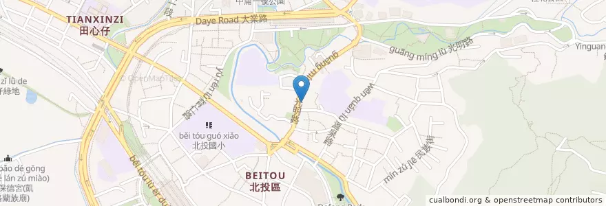 Mapa de ubicacion de 陽信商業銀行 en 타이완, 신베이 시, 타이베이시, 베이터우 구.