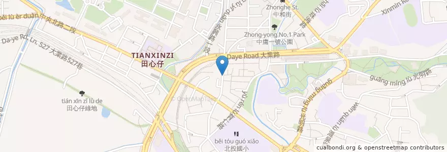 Mapa de ubicacion de 萬善爺功德堂 en Тайвань, Новый Тайбэй, Тайбэй, 北投區.