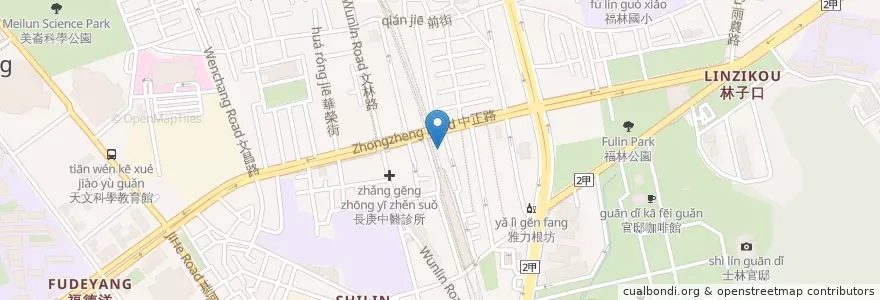 Mapa de ubicacion de 宝屋寿喜焼 en 台湾, 新北市, 台北市, 士林区.