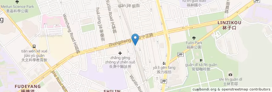 Mapa de ubicacion de 九龍豆花蓮子專賣店 en 臺灣, 新北市, 臺北市, 士林區.