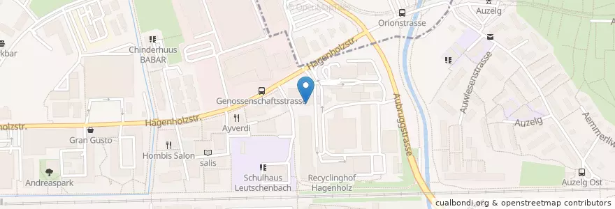 Mapa de ubicacion de Cafeteria ERZ Hagenholz en Switzerland, Zurich, District Zurich, Zurich.