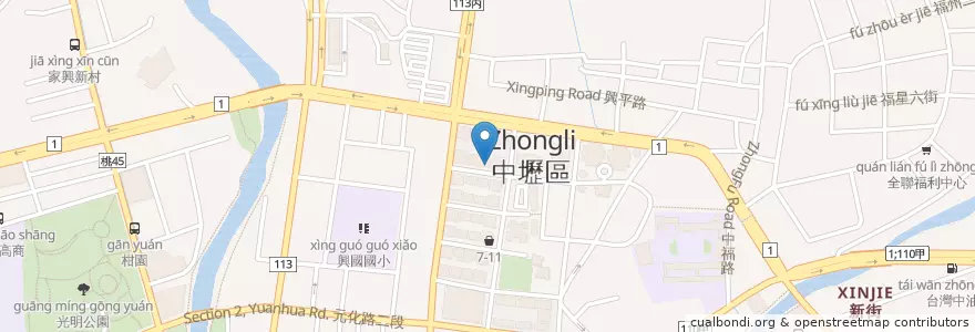Mapa de ubicacion de 宗恩診所 en Taiwan, 桃園市, 中壢區.