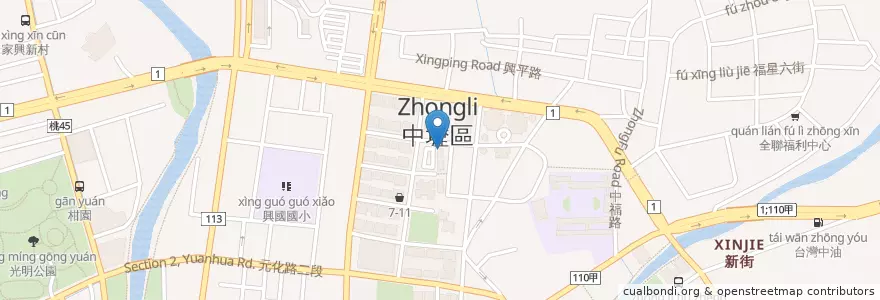 Mapa de ubicacion de 和風會館日式涮涮鍋 en تایوان, 桃園市, 中壢區.