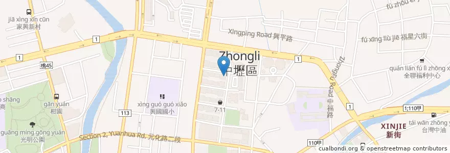 Mapa de ubicacion de 同心海華診所 en Taiwan, 桃園市, 中壢區.