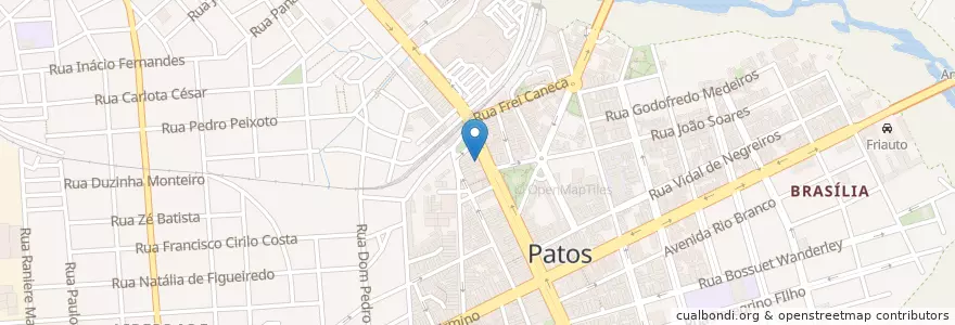 Mapa de ubicacion de Farmácia do Trabalhador en 巴西, 东北部, 帕拉伊巴, Região Metropolitana De Patos, Região Geográfica Intermediária De Patos, Região Geográfica Imediata De Patos, Patos.