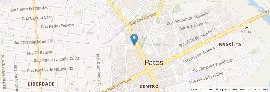 Mapa de ubicacion de Chiquinho's en ブラジル, 北東部地域, パライバ, Região Metropolitana De Patos, Região Geográfica Intermediária De Patos, Região Geográfica Imediata De Patos, Patos.