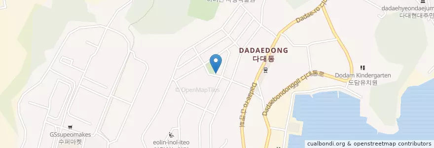 Mapa de ubicacion de 여진식당 en Güney Kore, Busan, 사하구, 다대동.