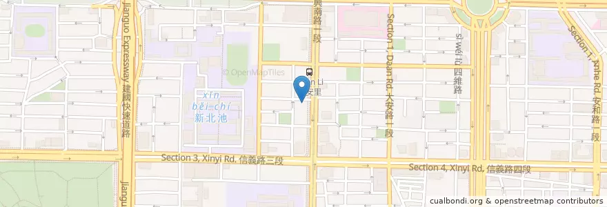 Mapa de ubicacion de 第一商業銀行 en Taiwan, New Taipei, Taipei, Da'an District.