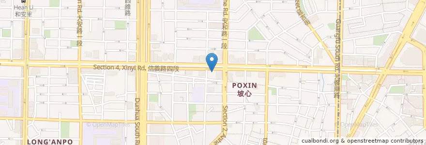 Mapa de ubicacion de 陽信商業銀行 en 타이완, 신베이 시, 타이베이시, 다안 구.