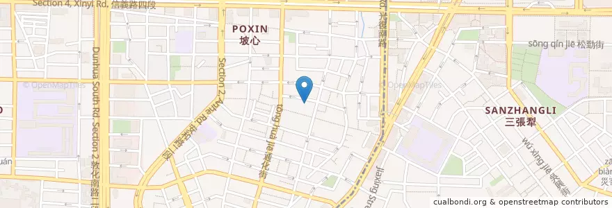 Mapa de ubicacion de 坡心市場 en 台湾, 新北市, 台北市, 大安区.