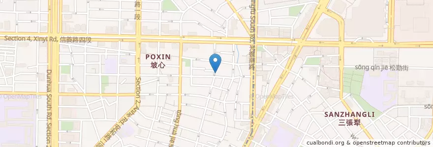 Mapa de ubicacion de 三聖宮 en 台湾, 新北市, 台北市, 大安区.